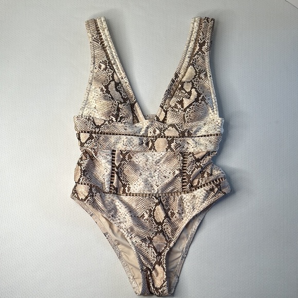 ZIMMERMANN 1-piece swimsuit to slip on snake print in Italian lycra Sz 1US(4-6) - Picture 6 of 12